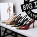 2629-1 European And American Style Banquet High Stiletto Heels Patent Leather Metal Pointed Toe Backless Back Strap_vogvips.com