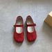 High-end Design Sense Niche Mary Jane Split-toe Women's 2025 Spring And Autumn New Korean Style Pig Trotter Red Single_vogvips.com
