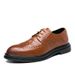 Euro Step 2025 Spring And Autumn Pointed Men's British Brogue Trendy Youth Business Leather Shoes_vogvips.com