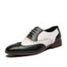 TerraStride Brogue Leather British Style Carved Casual Studio Wedding Photo Black And White Large Size 47 Men's Shoes_vogvips.com
