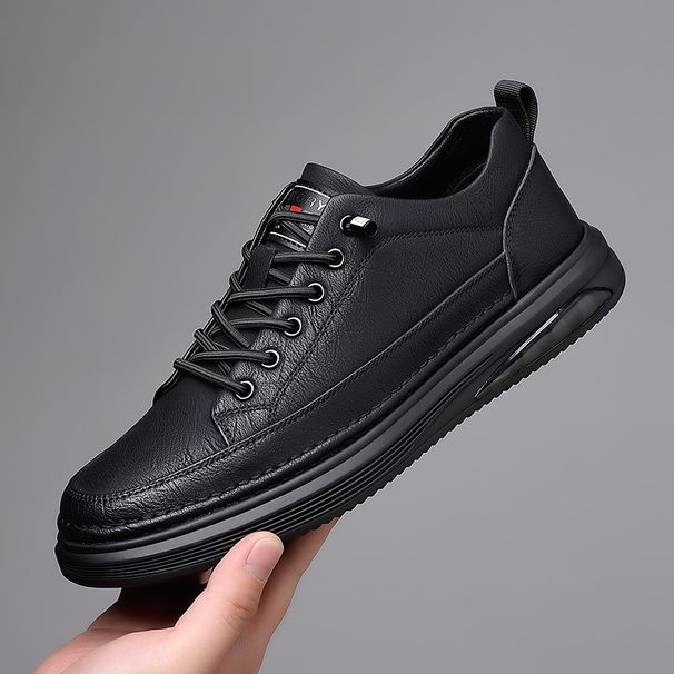 Large Size 2025 Spring And Autumn New Daily Casual Leather Shoes Men's Lace-Free Trendy Sneakers 3033_vogvips.com