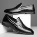 New British Style Loafers For Men, Solid Color Casual Leather Shoes, Slip-On Cowhide Fashion Trend Short Korean Version_vogvips.com