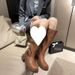Xinjiang Original Travel Wear High Boots Autumn Women's Long Boots Brown American Wasteland Style Western Cowboy Boots_vogvips.com