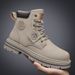 European Warm Series Martin Autumn Winter New Casual Height Increasing Short Thick Sole Solid Color Outdoor Hiking Travel Men's Boots_vogvips.com