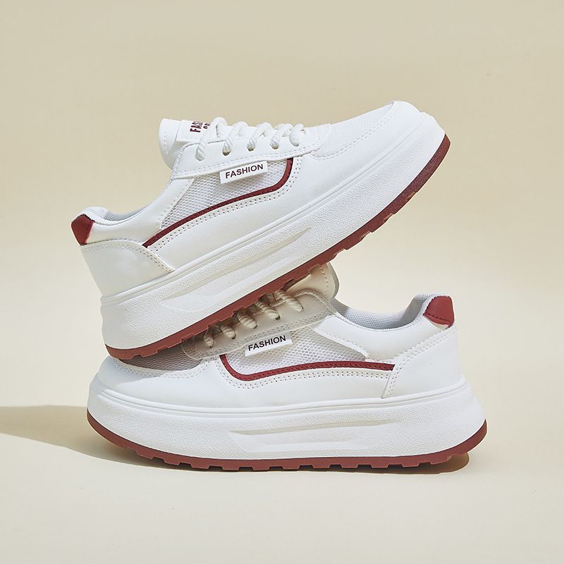 Little White Shoes Female Students Thick-soled Heightening Shoes Mesh Breathable Casual Street Shooting Shoes_vogvips.com