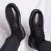 New Korean Style Trendy Versatile Stylish Men's Lace-up Casual Youth British Black Leather Shoes_vogvips.com