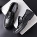 Leather shoes men business leather casual shoes spring new slip-on black leather shoes commuter men loafer shoes men_vogvips.com