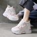 Women's Shoes Invisible Height Enhancing Dad Shoes All Match Platform Thick Soled Student Leisure Sports Smart Single Shoes_vogvips.com