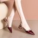 Sandals Women's Pointed Head Thick Heel Sandals Soft Leather Bag Head Fashion Middle Heel Versatile Outer Wear Empty High Heels_vogvips.com