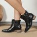 -Pointed-toe, Thick-heeled, Back-zipped, Large-sized Autumn And Winter Women's Boots_vogvips.com