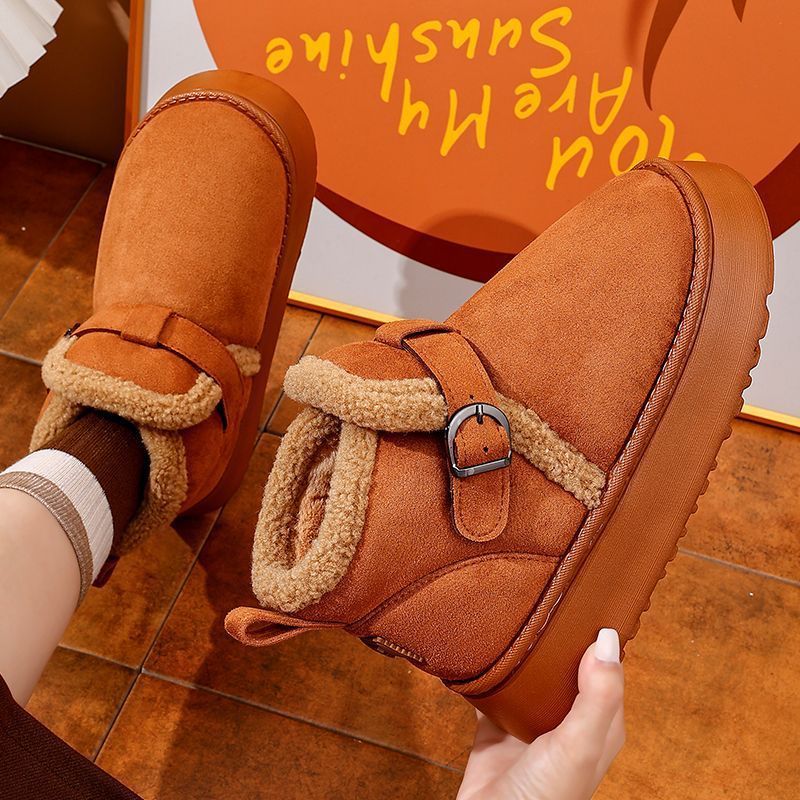 Snow Boots For Women 25New Autumn And Winter Cotton Shoes With Fleece Added_vogvips.com