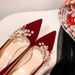 Women's Shoes Elegant Pointed Toe High Heel Pumps - Soft Leather Red Wedding Party Shoes For Bride & Bridesmaid, Comfortable Stiletto Dress Shoes_vogvips.com