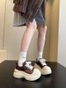 Muffin Platform Big Head Bread Shoes For Women Retro Hundred Match Small Height Increase Leisure Sports Shoes_vogvips.com