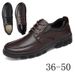 Men's Leather Single Shoes Large Size Casual First Layer Lace-up Leather Shoes Men's Velvet Warm Men's Shoes_vogvips.com
