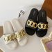 Internet Celebrity Beach Sandals, Summer Trend, One Line Out, Ins Versatile Square Slippers, Women's Clip On Feet_vogvips.com