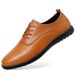 Men's Leather Shoes Driving Shoes Dad Dress Lace-up Work Shoes_vogvips.com