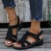 Foreign Trade Plus Size Summer 2026 New European And American Hollow Wedge Heel Peep-Toe Floral Buckle Strap Casual_vogvips.com