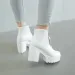 Black White Platform Ankle For Women High Heels Zip Autumn Winter Booties Woman Boots Ladies Shoes 250711_vogvips.com