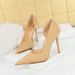 Women's Elegant Pointed Toe Stiletto Heel Dress Pumps With Side Cut-Out Design - Breathable & Stylish For Parties & Evening Events High Heels_vogvips.com
