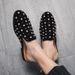 European Station Fashion Black Rivet Mules Shoes Four Seasons New Trend Rivet Black Slip-on Men's Shoes Nightclub Casual Banquet Dress Shoes_vogvips.com