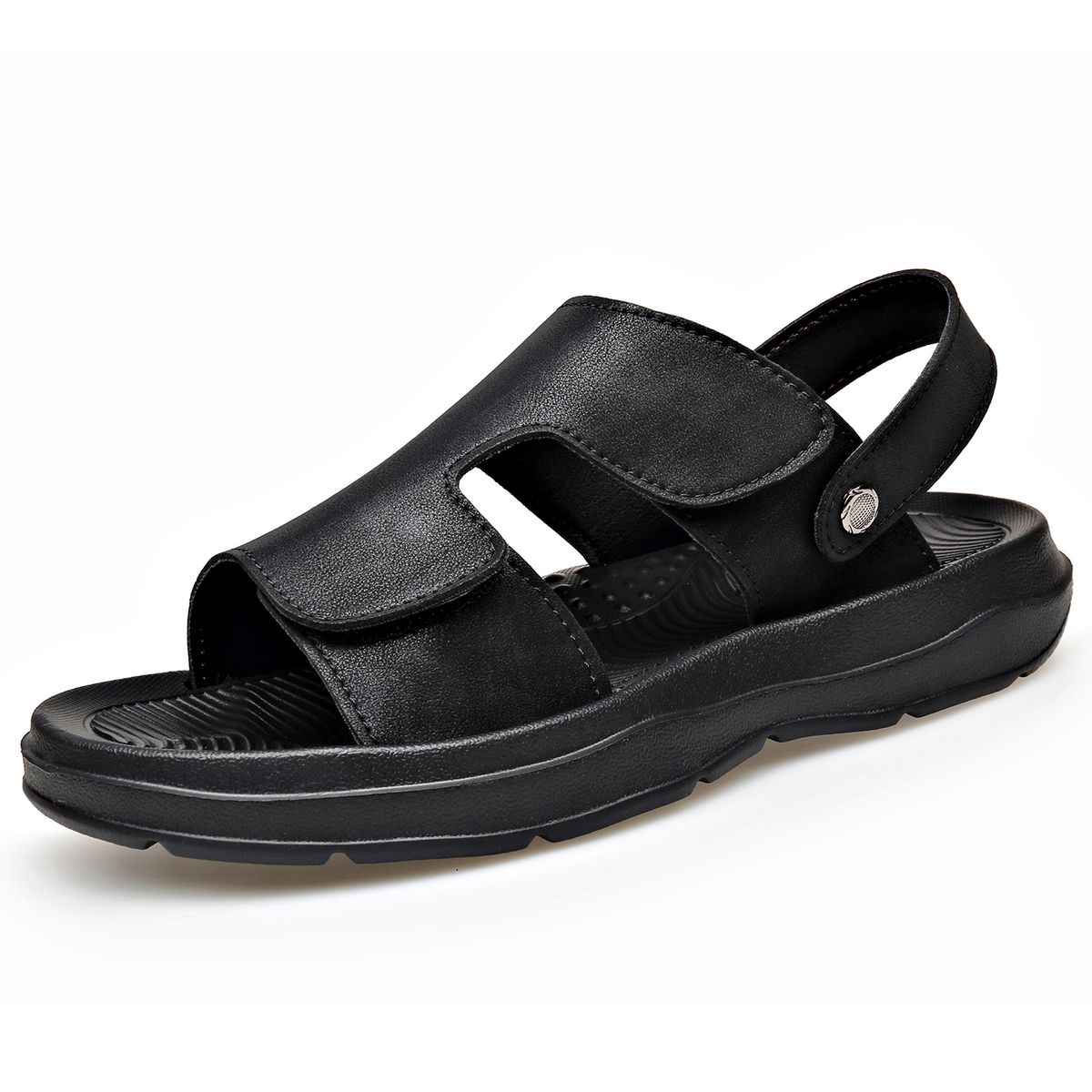 New Mens Slippers Handmade Summer Sandals Men Breathable Leather Slides Man Outdoor Antiskid Beach Shoes Comfy Half Drag_vogvips.com
