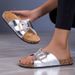 High-grade Soft Bottom Simple Stylish Flat Everything Temperament Comfortable Square Button Sandals_vogvips.com