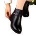 Soft Leather Fleece-Lined Warm Snow Boots Middle-Aged Elderly Women, Grandma's Shoes, Thickened Women's For Autumn And_vogvips.com