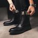 Euro Step Autumn High-top For Korean Style Mid-top Chinese Martin Boots British Brogue Carved Leather Shoes Men_vogvips.com