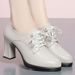 Versatile And Lightweight High-heeled Fashionable Loafers For Middle-aged Women, Round-toed Runway Shoes, 2025 New_vogvips.com