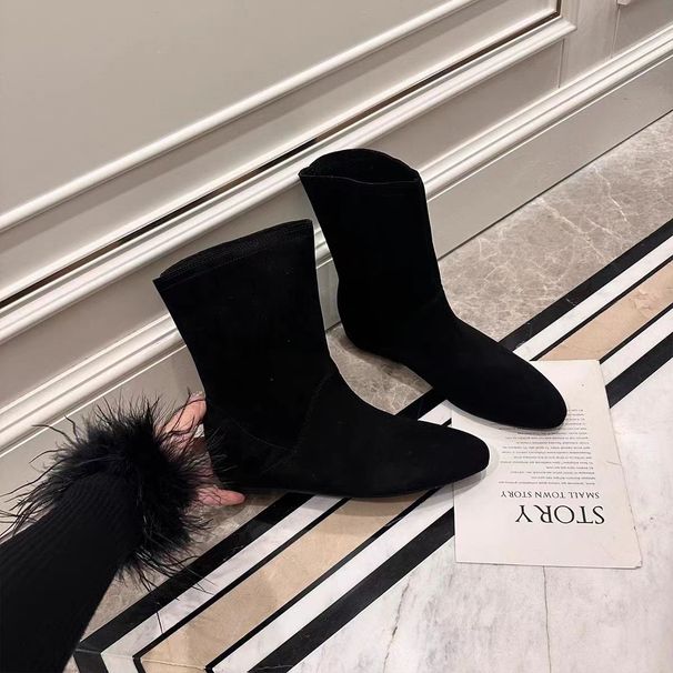 Western Cowboy Height-Increasing 2024 Autumn Winter New Niche Stylish Simple Fairy Style Korean Version Short Boots For_vogvips.com