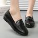 Spring And Autumn Women's Single Shoes, Slip-On, Genuine Leather, Non-Slip, Soft Sole, Middle-Aged Mom Shoes, Flat, Flat Heel, Women's Leather Shoes, Large Size_vogvips.com