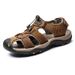Leopard Summer Baotou Beach Large Casual Shoes Fashion Lightweight Mens Non Slip Sandals_vogvips.com