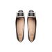 MTX Grape Mom Same Style Three Heels High~rv Toe Square Buckle Thick High Heel Commuter Flats Women Flat Shoes_vogvips.com