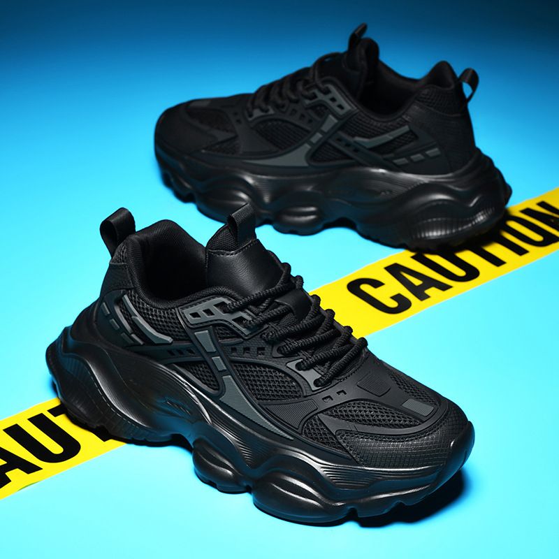 Men's Sneakers Dad Shoes Non-Slip Wear-Resistant Thick Sole Height Increasing Casual Travel Black Autumn Versatile Comfortable_vogvips.com