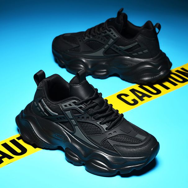 Men's Sneakers Dad Shoes Non-Slip Wear-Resistant Thick Sole Height Increasing Casual Travel Black Autumn Versatile Comfortable_vogvips.com