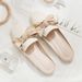 43 Large Size Foreign Trade Lazy Pearl Closed-Toe Half Slippers, Flat Sole, Fashionable Casual Bowknot Sandals For_vogvips.com