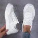 DJSUNNYMIX Women Vulcanized White Sneakers Lightweight Athletic Breathable Comfortable Skateboard Shoes_vogvips.com