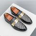 New Fashion Trendy Men's Shoes, Personalized Rivet Dress, Loafers, British Style, Lazy Fashion Nightclub Banquet Dress, Leather Shoes_vogvips.com