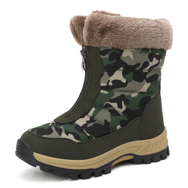 New Autumn And Winter High Top Plus Size Cotton Shoes For Women, Thickened Long Hair And Plush Insulation, Women's Midsole Snow Boots, Short Boots_vogvips.com