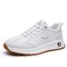 Spring 2025 New Trend Men's Genuine Leather Soft Sole Casual Sports Shoes Versatile Breathable Travel White Sneakers_vogvips.com