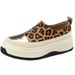 Thick Soled Sponge Leopard Print Lazy Shoes, 2025 New Item, Spring Mid Heel, One Foot Fisherman Women's Single Shoes_vogvips.com