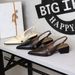 Brown Camellia Single With Thick Low Heel Rear Empty Back Strap Women S Shoes_vogvips.com