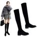 Over-the-Knee Winter Fleece-Lined New Small Size Elastic Slim Internet Celebrity Thick Heel Long High Boots For Women_vogvips.com