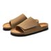 RUIZUSTOCK Cork Slippers Trendy Student Slide Sandals Men's Beach Shoes Nubuck Leather_vogvips.com