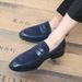 New Fashion British Matte Black Business Casual Loafer Shoes Young Man Stepping Pointed Leather Cover Foot Photo Studio Wedding Leather Shoes Party Dr_vogvips.com