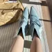 Pleats Blue Denim Thigh High For Women 2024 Spring Thick Heeled Pointed Toe Cowboy Woman Slip On Western Long Boots_vogvips.com