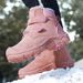 Kids' Outdoor Hiking Warm Martin Boots - Winter Snow Boots With Thick Insulation, High-Top Comfortable Shoes For Boys And Girls_vogvips.com