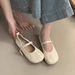 French Suede Round Toe Mary Jane Spring New Fairy Style Shallow Mouth Ballet Flats Women Flat Shoes_vogvips.com