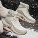 Northeast Winter Boots For Women, Waterproof, Non-Slip, Warm, Fleece-Lined, Thickened, Comfortable, Outdoor Hiking, Snow_vogvips.com