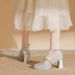 Women's Shoes Platform High Heels Classic Style Elegant Basics Casual Business Wedding Party Thick Heel Pearl Bridal Shoes Wedding Shoes Mary Jane_vogvips.com